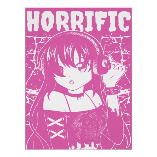 Schattig anime meisje perfect poster (Voorkant)