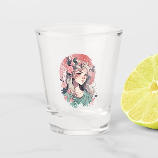 Schattig anime meisje shot glas (Voorkant)