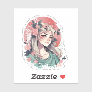 Schattig anime meisje sticker