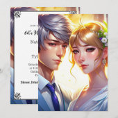 Schattig anime paar bruiloft kaart (Voorkant / Achterkant)