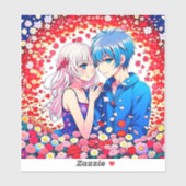 Schattig anime paar romantisch sticker (Vel)
