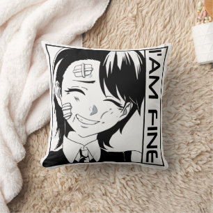 Schattig Anime-personage: "IK GA DOOR" Kussen