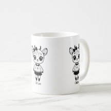 Schattig Antelope Girl - Schattige Doodle Design