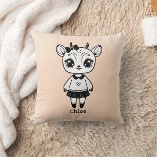 Schattig Antelope Girl - Schattige Doodle Design Kussen