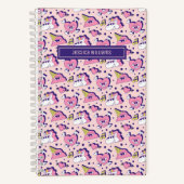 Schattig anti-valentijnsdag eenhoorn liefdespatroo notitieboek (Voorkant)