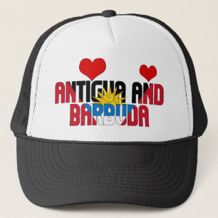 Schattig Antigua en Barbuda Vlag Harten Patriottis Trucker Pet