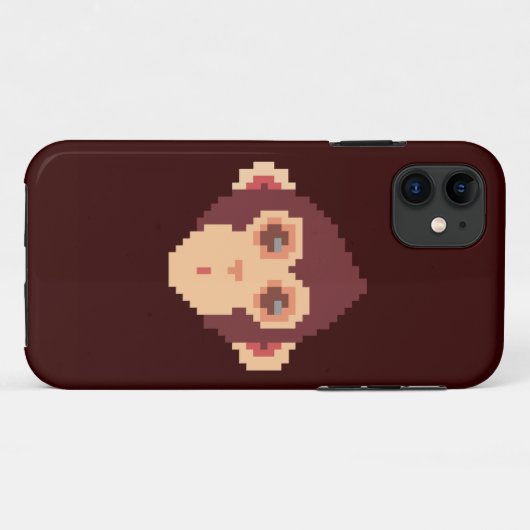 Schattig apengezicht in pixels Case-Mate iPhone case (Achterkant (horizontaal))