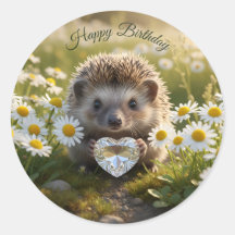 Schattig april egeltje met diamanten hart