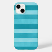 Schattig Aqua Blue getextureerde strepen patroon Case-Mate iPhone Case (Achterkant)