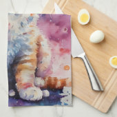 Schattig Aquarel Koperkleurig Kittens Theedoek (Quarter Fold)