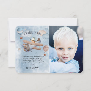 Schattig Aquarel Vliegtuig Luchtvaart Jongen Verja Bedankkaart