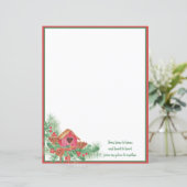 Schattig aquarel vogelhuisje Kerstmis (Staand voorkant)