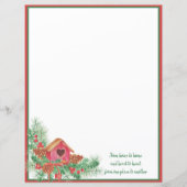 Schattig aquarel vogelhuisje Kerstmis (Voorkant)