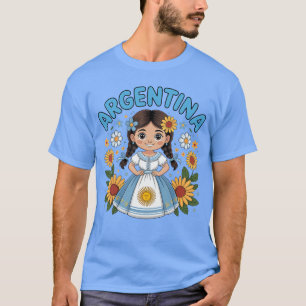 Schattig Argentijns meisje in traditionele jurk me
