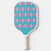 Schattig Argyle Preppy Pickleball Paddle Blauw en  (Voorkant)