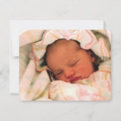 Schattig Argyle Roze Baby Meisje Aankondiging (Achterkant)