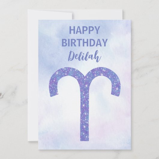 Schattig Aries Astrologie Teken Persoonlijk Kaart (Voorkant)