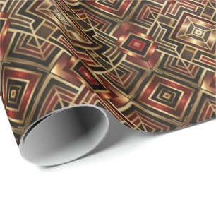 Schattig Art Deco tegelpatroon  Cadeaupapier