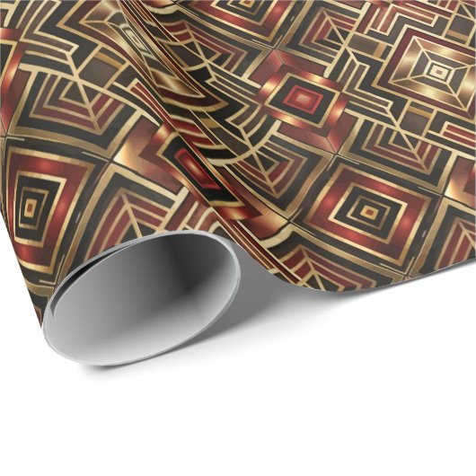 Schattig Art Deco tegelpatroon  Cadeaupapier (Rol Hoek)