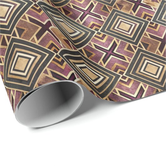 Schattig Art Deco tegelpatroon  Cadeaupapier (Rol Hoek)