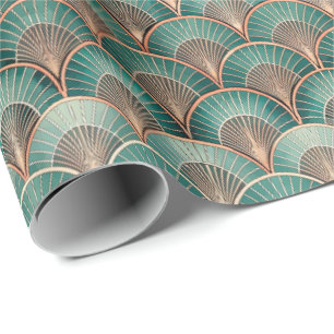 Schattig Art Deco tegelpatroon  Cadeaupapier