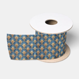 Schattig Art Deco tegelpatroon Satijnen Lint