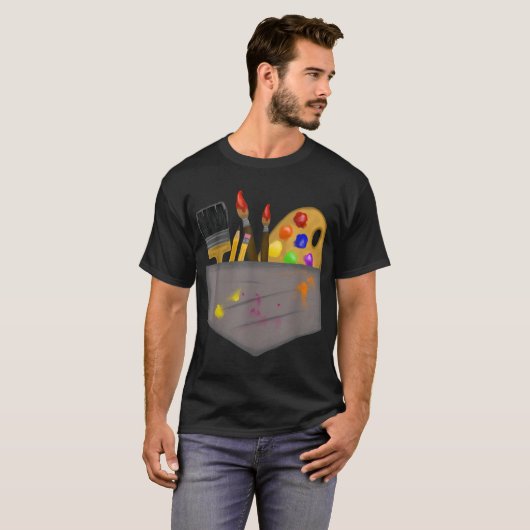 Schattig artiest kostuum - Art Painter Paint Brush T-shirt (Voorkant volledig)