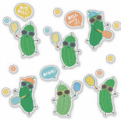 Schattig augurken spelen Pickleball Sticker (Voorkant)