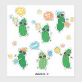 Schattig augurken spelen Pickleball Sticker