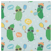 Schattig augurken spelen Pickleball Stof (Close Up)