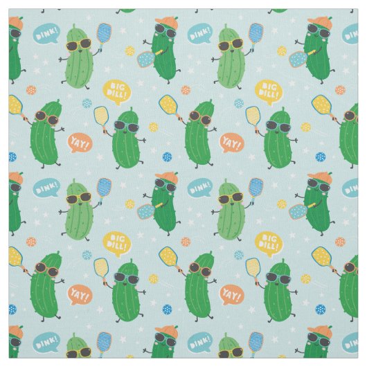 Schattig augurken spelen Pickleball Stof (Swatch)