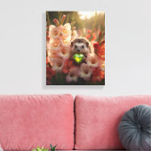 Schattig augustus egeltje met peridot hart canvas afdruk (Insitu (Woonkamer))