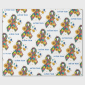 schattig autisme bewustzijn lint puzzelstuk cadeaupapier (Vlak)