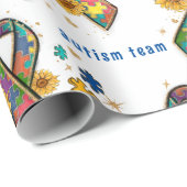 schattig autisme bewustzijn lint puzzelstuk cadeaupapier (Rol Hoek)