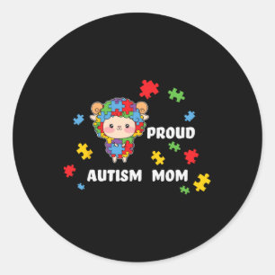 Schattig Autisme Bewustzijn Vrouwen - Trots Autism Ronde Sticker