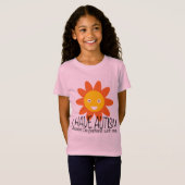 Schattig autisme wees geduldig zon meisjes t-shirt (Voorkant volledig)