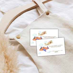 Schattig Aviator Vliegtuig Luier Raffle Baby Borre Informatiekaartje
