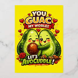 Schattig Avocado Valentijnsdag Liefdesontwerp, kaw Folie Uitnodiging