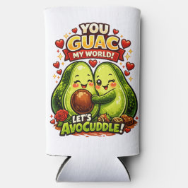 Schattig Avocado Valentijnsdag Liefdesontwerp, kaw Seltzer Blikjeskoeler