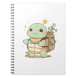 Schattig Avontuur Schildpad Reiziger Kawaii Ontwer Notitieboek