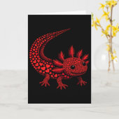 Schattig Axolotl Hart Kinderen Mannen Vrouwen Vale Kaart (Gele Bloem)