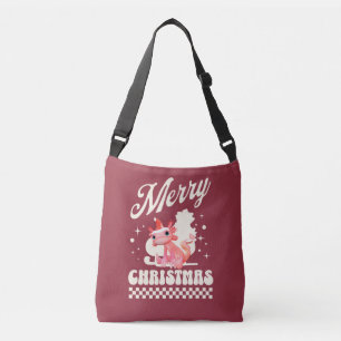 Schattig Axolotl Kerstmis Gefeliciteerd met Kerstm Crossbody Tas