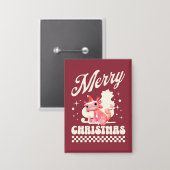 Schattig Axolotl Kerstmis Prettig Kerstfeest Button (Voorkant / Achterkant)