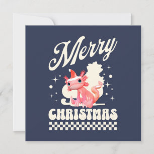 Schattig Axolotl Kerstmis Prettig Kerstfeest Feestdagenkaart