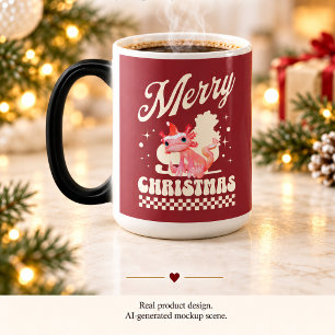 Schattig Axolotl Kerstmis Prettig Kerstfeest Magische Mok
