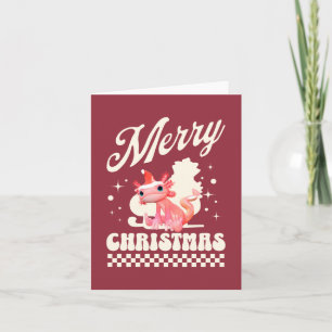Schattig Axolotl Kerstmis Prettig Kerstfeest Notitiekaartje