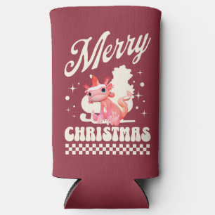 Schattig Axolotl Kerstmis Prettig Kerstfeest Seltzer Blikjeskoeler