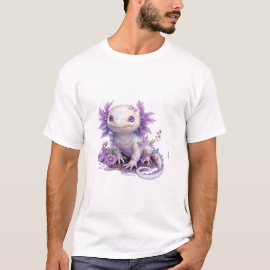 Schattig Axolotl-teken met zomertekstontwerp T-shirt (Voorkant)