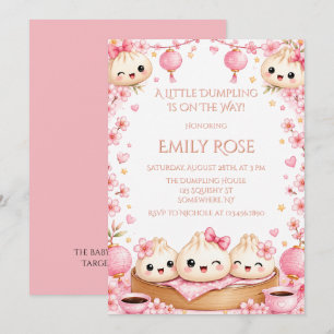 Schattig Babiesshower met Dumpling Meisje Kaart