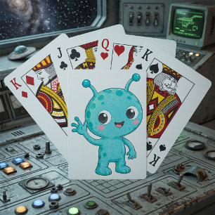 Schattig Baby Alien Ruimtemonster Pokerkaarten